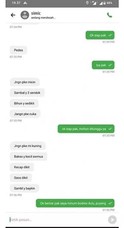 permintaan makanan pelanggan © 2019 brilio.net permintaan makanan pelanggan © 2019 brilio.net