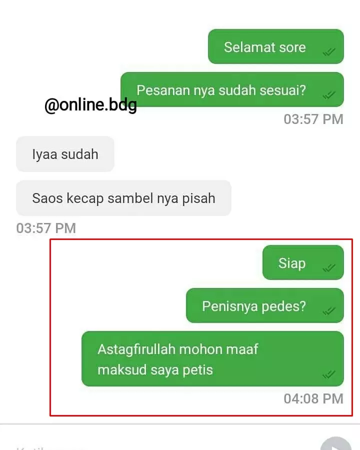 chat lucu driver ojek online salah ketik © 2019 instagram.com