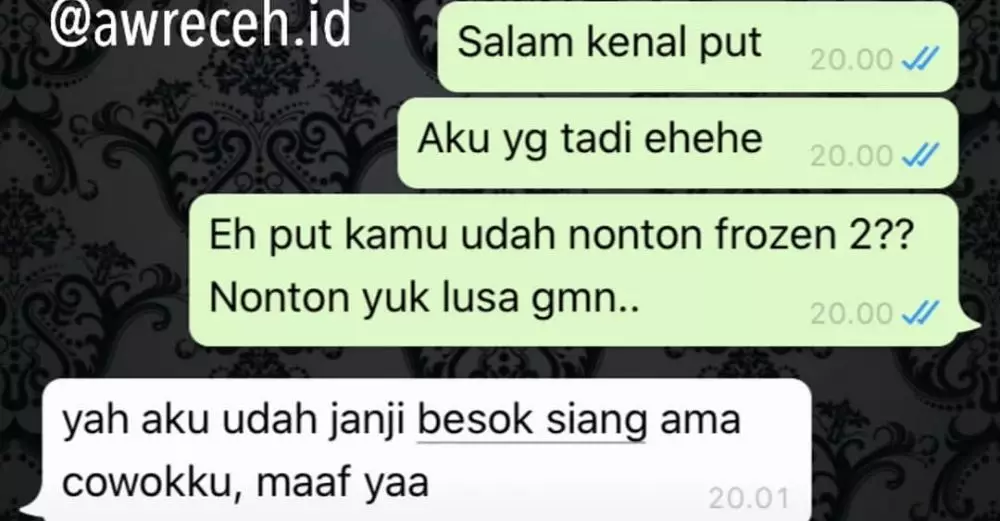 chat wa lucu basa basi doang © Instagram/@awreceh.id chat wa lucu basa basi doang © Instagram/@awreceh.id