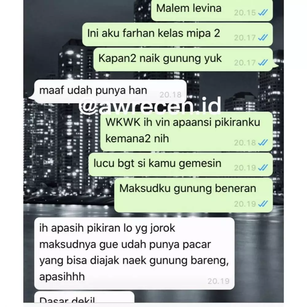 chat wa lucu basa basi doang © Instagram/@awreceh.id chat wa lucu basa basi doang © Instagram/@awreceh.id