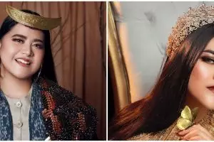 Momen Kahiyang pemotretan dengan ular piton besar, bikin ngeri