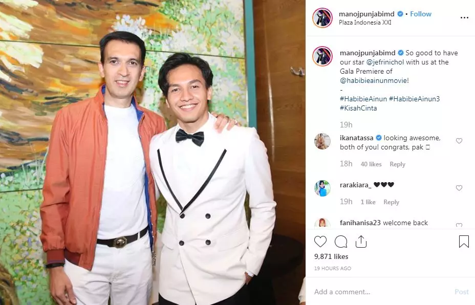 Jefri Nichol premier Habibie Ainun 3 © 2019 instagram.com