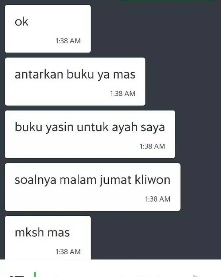 chat lucu barang titipan pelanggan ojek online © 2019 instagram.com