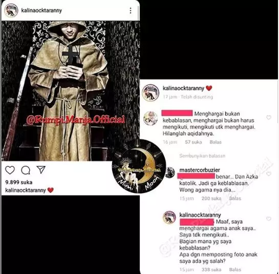 Kalina Ocktaranny soal akidah azka Instagram