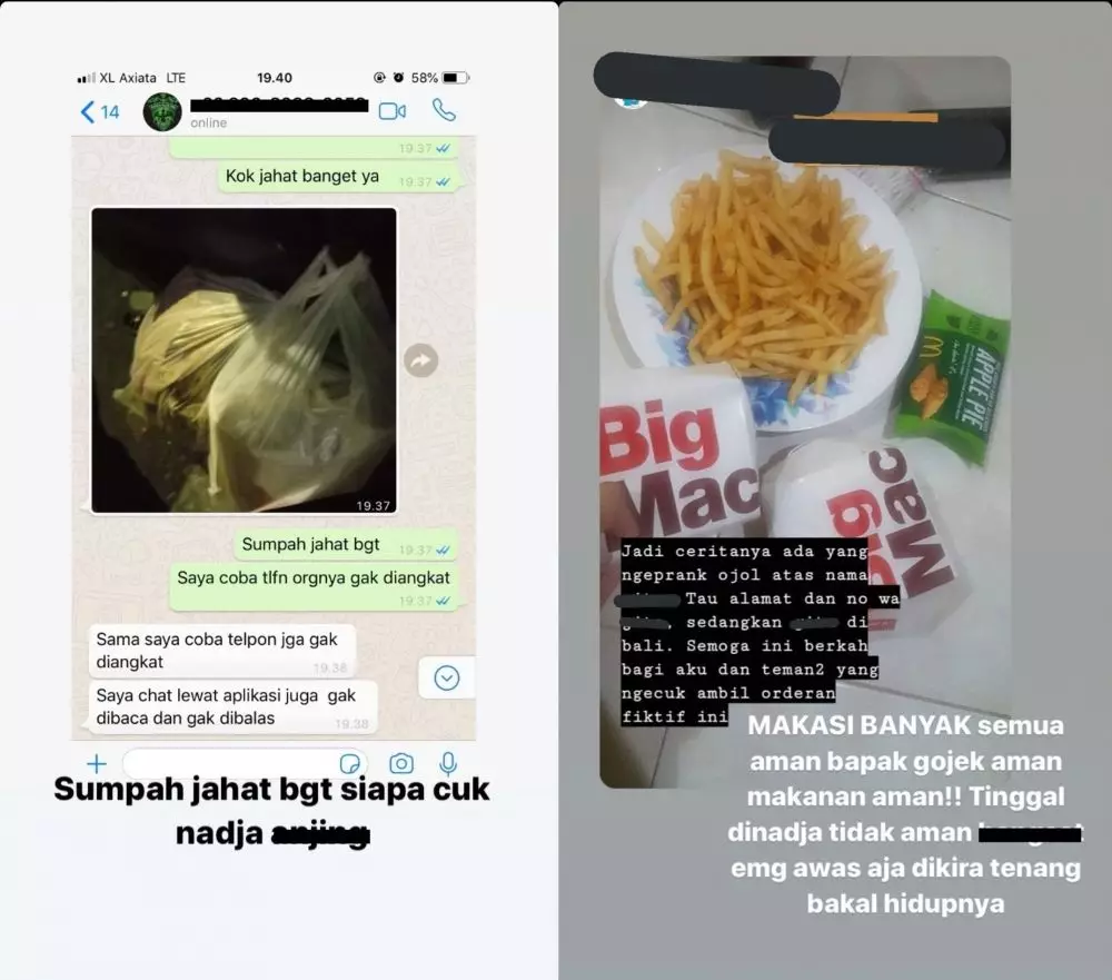 fiktif ojek online ke alamat orang lain © Twitter/@kucing_gemas