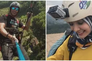 Tak takut ketinggian, 7 seleb Tanah Air ini olahraga paralayang