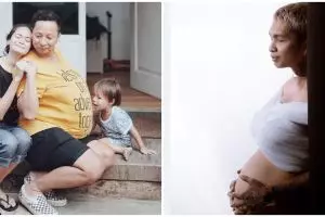 Pose 8 seleb Tanah Air tirukan gaya istri hamil, kocak abis