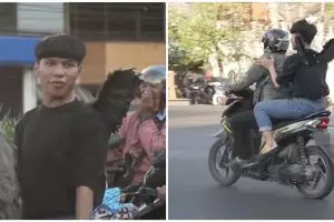 Viral, video kocak 'bidadari' dibawa kabur motor pelanggar marka