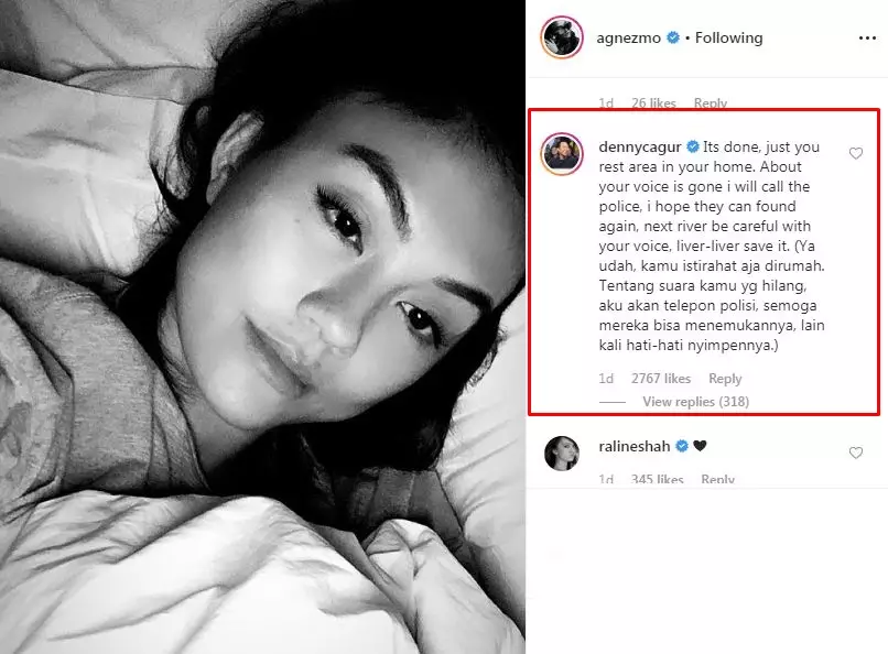 Denny Cagur komen Agnez Instagram Denny Cagur komen Agnez Instagram