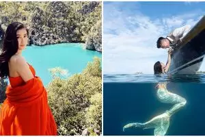 5 Momen prewedding Boy William di dalam laut, Karen jadi duyung