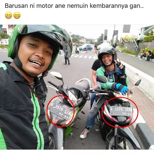 pelat motor ojek online salah fokus © 2019 instagram.com