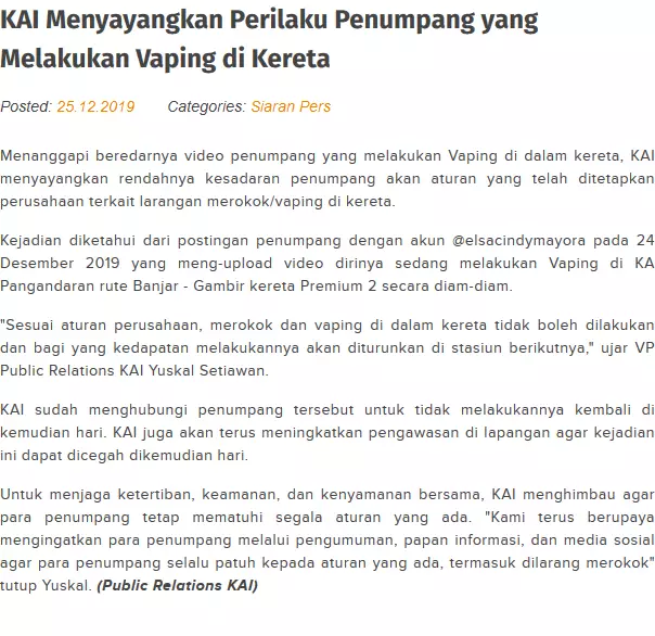 Viral perempuan ngevape dalam kereta Instagram  Viral perempuan ngevape dalam kereta Instagram