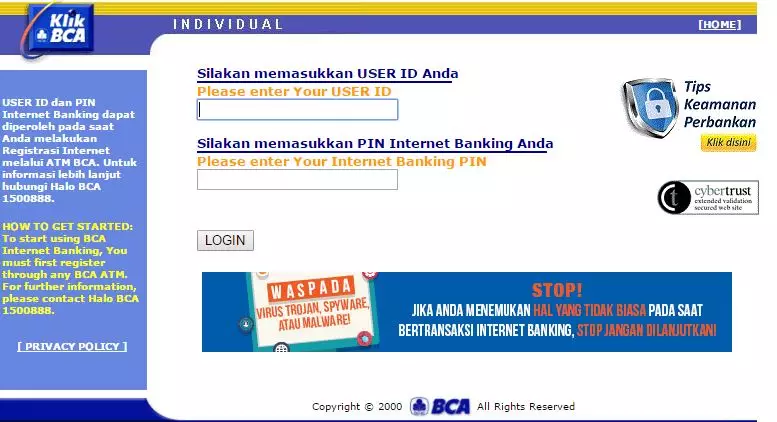 internet banking bca istimewa