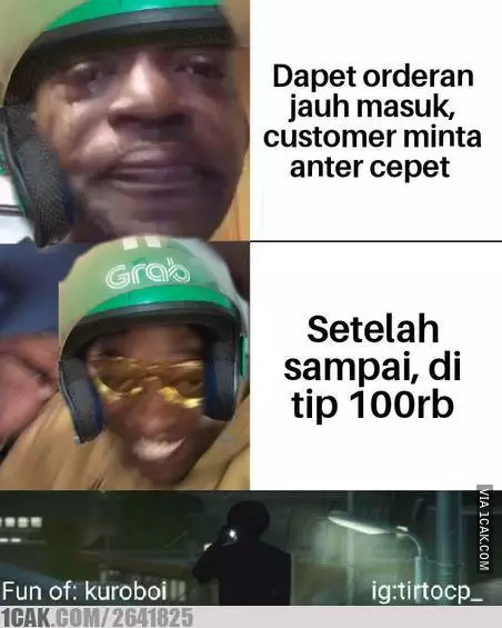 Meme suka duka driver ojol © 2019 brilio.net