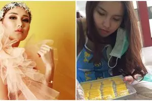 6 Potret Ayu Ting Ting memasak, gayanya natural tanpa makeup