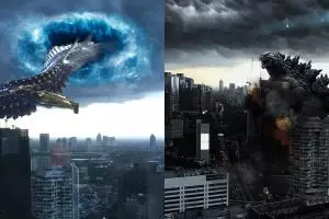 10 Editan foto viral langit gelap Jakarta ini jadi berasa masuk film