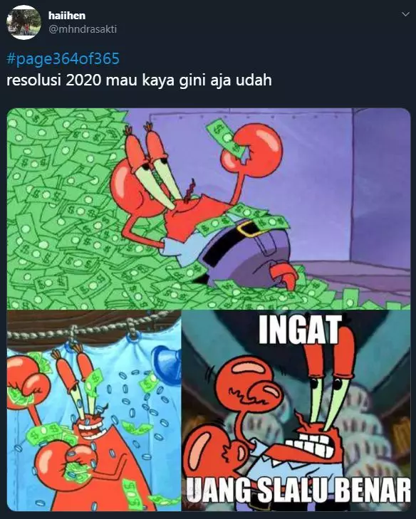 cuitan resolusi 2020 © 2019 Twitter