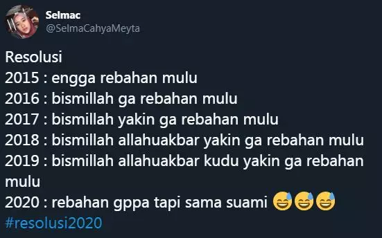 cuitan resolusi 2020 © 2019 Twitter