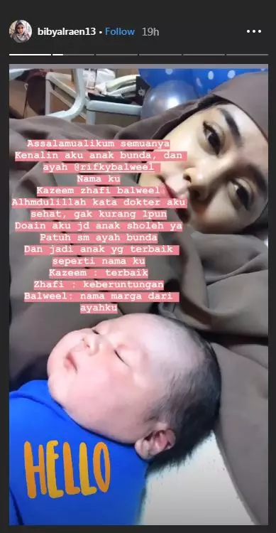 Rifky dan Biby anak pertama  Instagram 