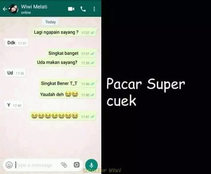 chat wa lucu tipe pacar ngakak © Twitter/@ggoodboy_ chat wa lucu tipe pacar ngakak © Twitter/@ggoodboy_