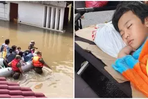Momen 5 seleb ngungsi saat banjir Jakarta, penuh perjuangan