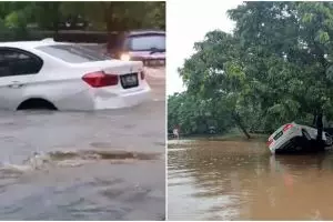 Viral mobil BMW hanyut banjir, ini 5 potretnya saat ditemukan