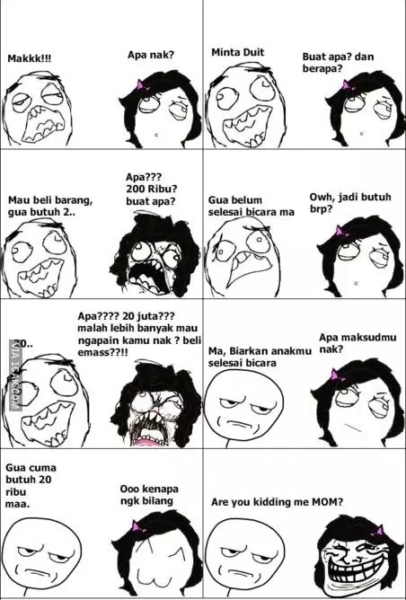 meme minta duit sama emak 1cak