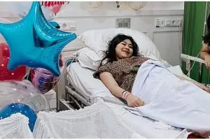 10 Momen bahagia Syahnaz lahirkan bayi kembar, namanya keren