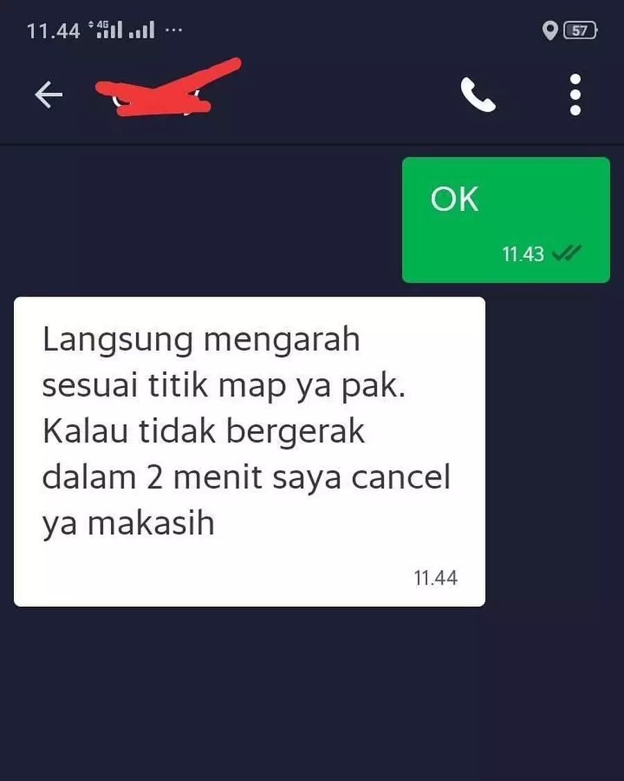 chat ojek online pms ngegas © berbagai sumber