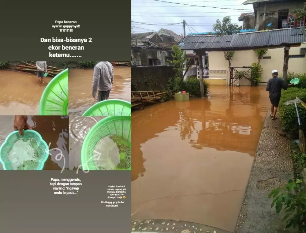 kisah bapak cari ikan hanyut banjir © Twitter/@taleitell