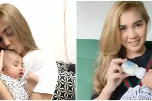 Jadi ibu baru, ini 10 momen Raya Kitty momong anak