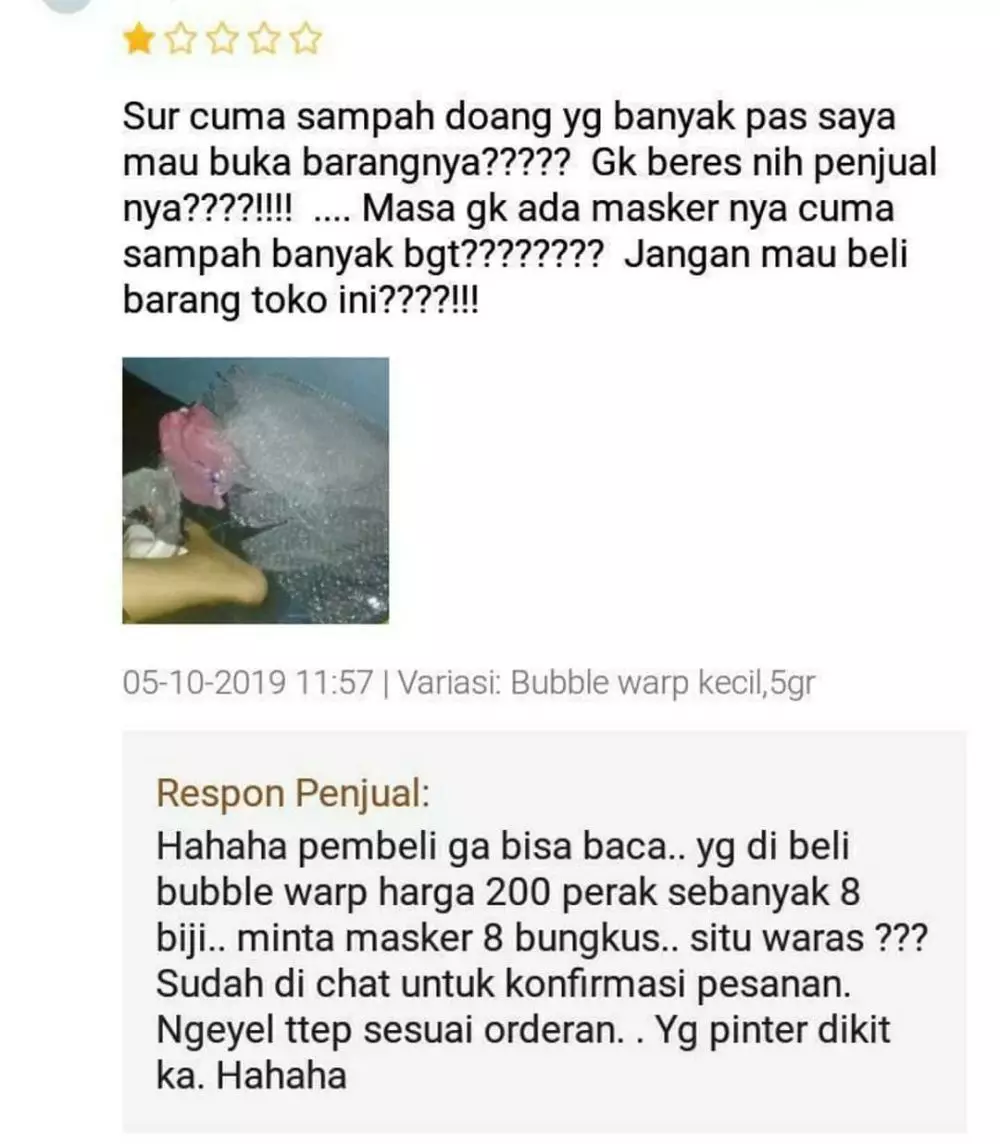 respons testimoni penjual berbagai sumber