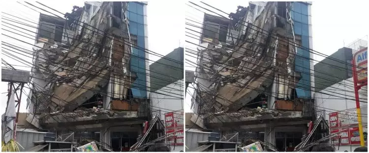 Penampakan gedung 4 lantai di Slipi yang ambruk dan lukai 11 orang