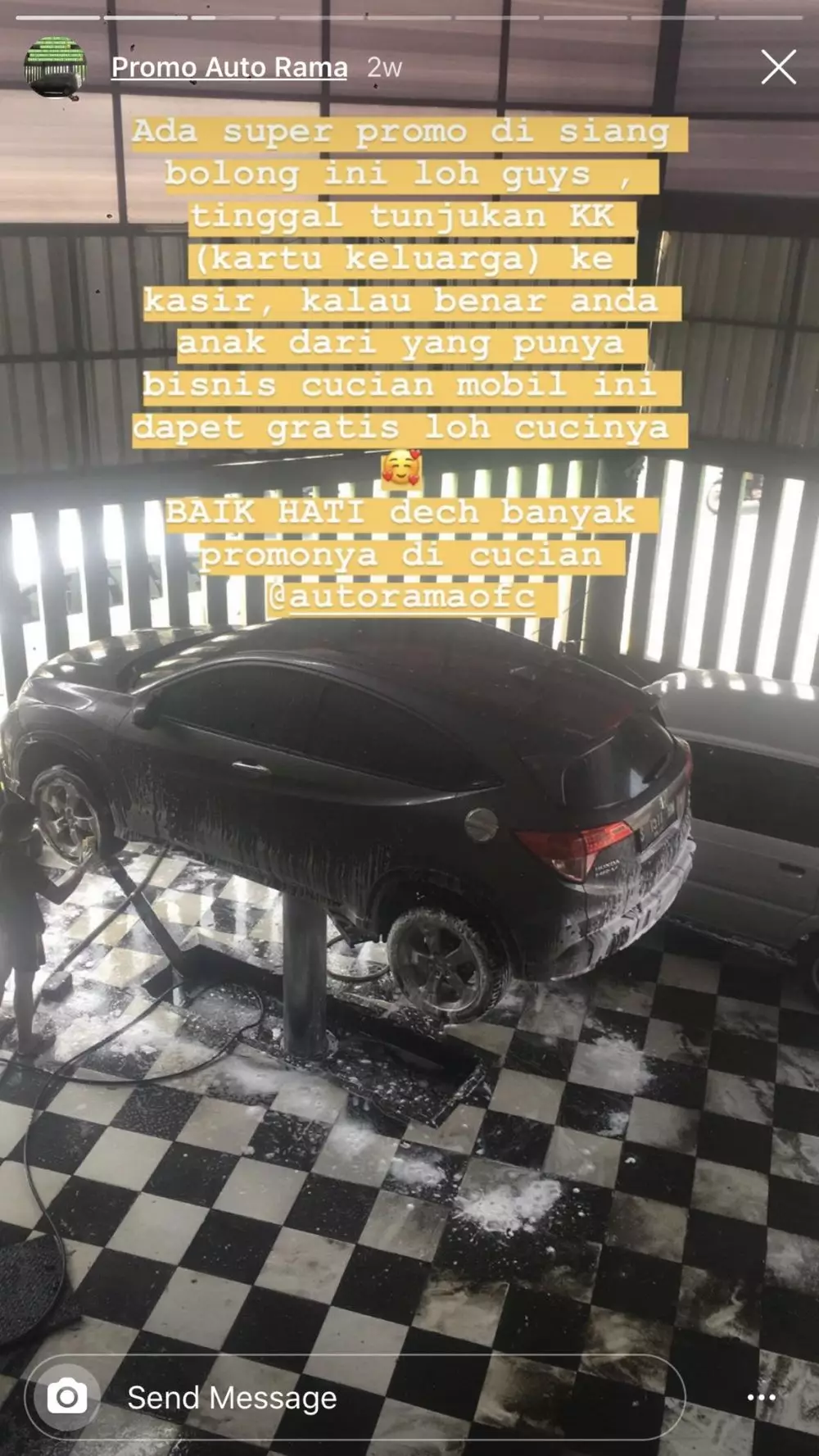 promo tukang cuci mobil © Instagram/@ramadhantp