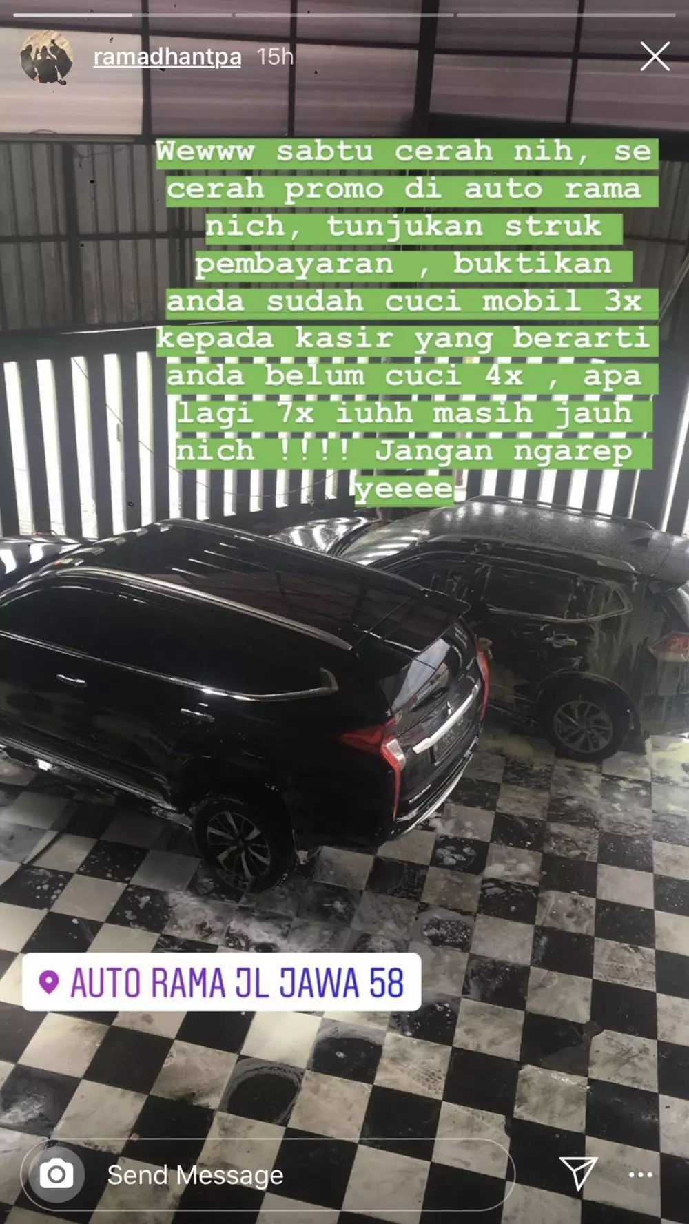 promo tukang cuci mobil © Instagram/@ramadhantp