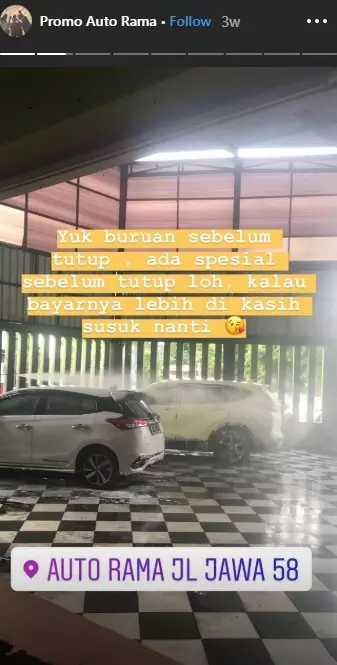 promo tukang cuci mobil © Instagram/@ramadhantp