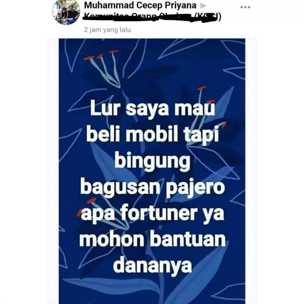 status facebook minta bantuan © berbagai sumber