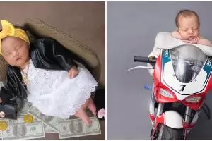 Gaya 45 bayi seleb saat pemotretan newborn, gemesin banget!