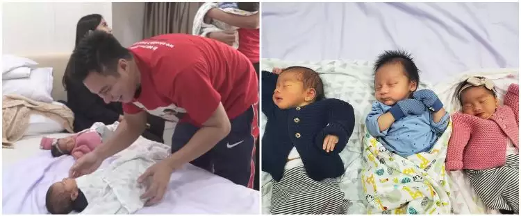 9 Momen gemas bayi Baim Wong bertemu anak kembar Syahnaz