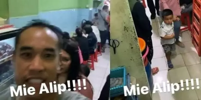 Momen Ardi Bakrie ajak anak makan mi ayam di pinggir jalan © 2020 instagram.com