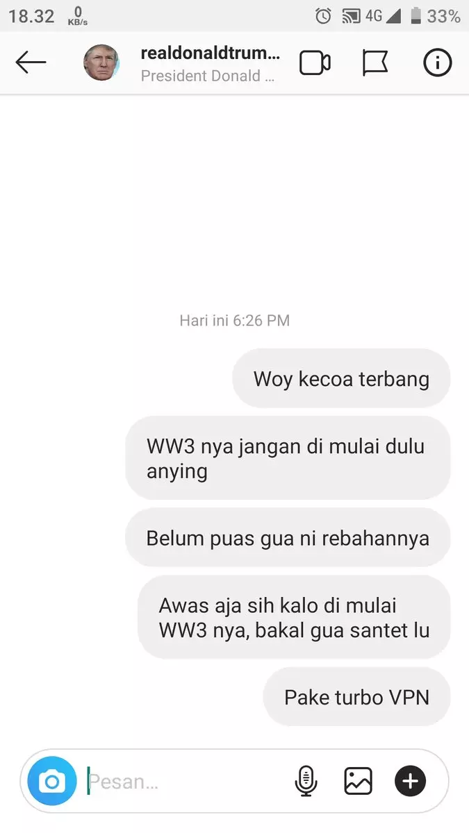 DM ke Donald Trump © 2020 brilio.net