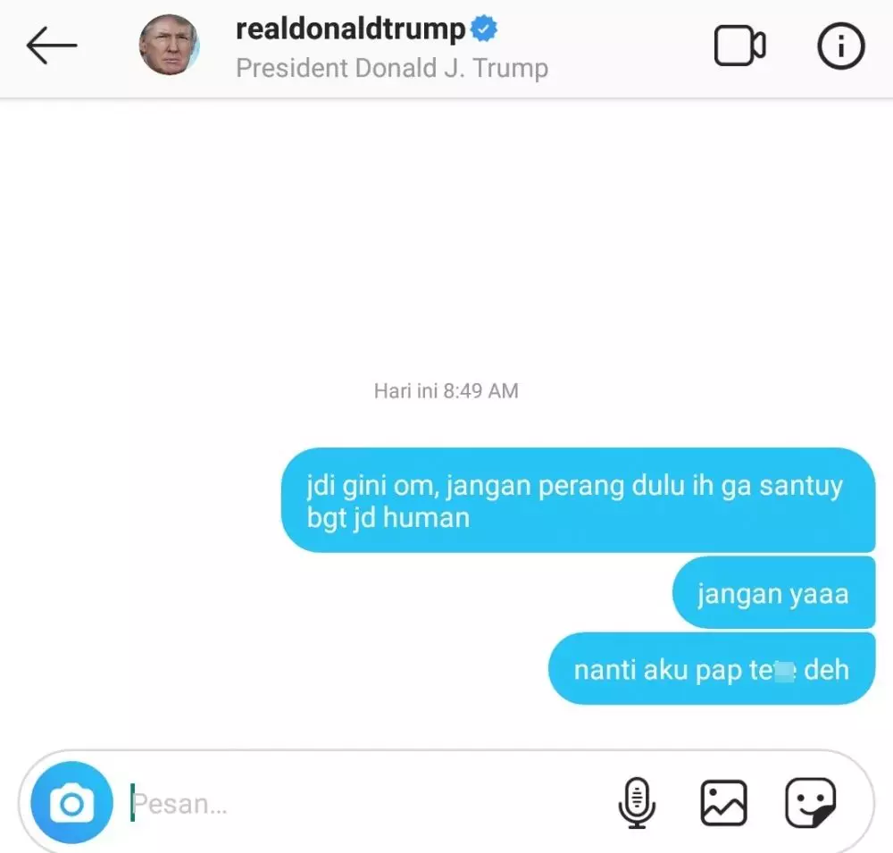DM ke Donald Trump © 2020 brilio.net