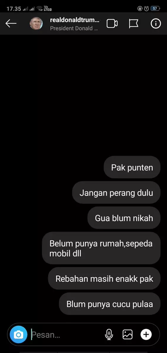 DM ke Donald Trump © 2020 brilio.net