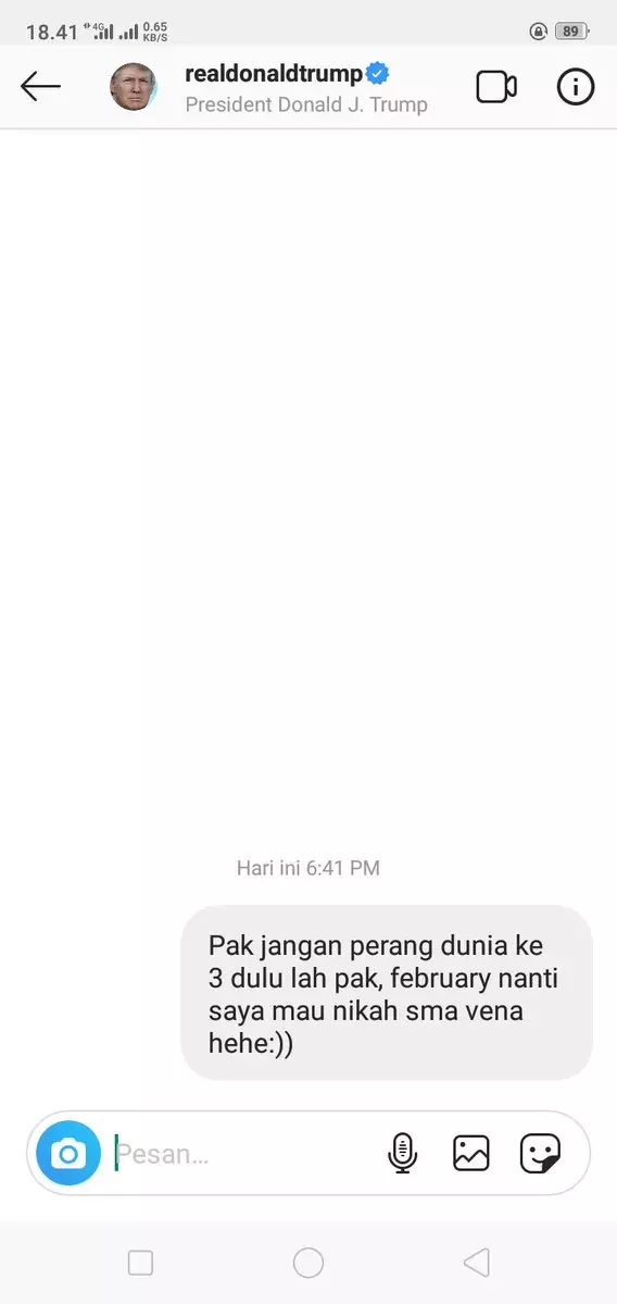 DM ke Donald Trump © 2020 brilio.net