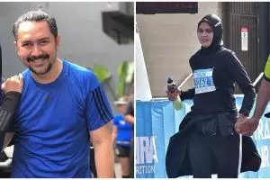 9 Potret Zee Zee Shahab dan suami olahraga lari, kompak abis