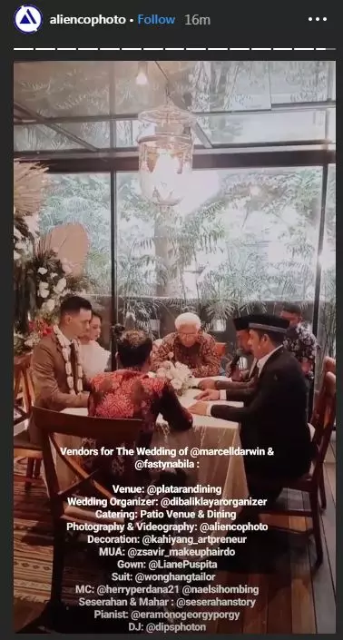 7 Momen pernikahan Marcell Darwin dan Nabila Faisal, simpel elegan Instagram/@marcelldarwin