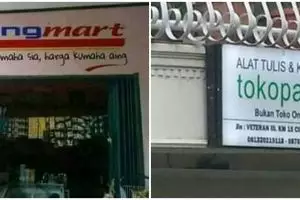 7 Pelesetan nama tempat usaha ini bikin nyengir