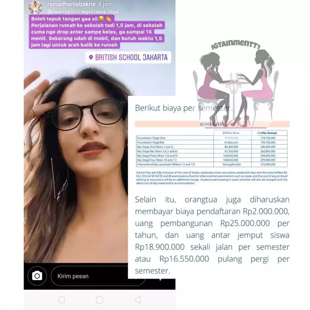 Bocoran biaya antar jemput sekolah anak Nia Ramadhani, fantastis © 2020 instagram.com