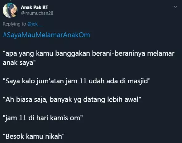 saya mau melamar anak om © Twitter