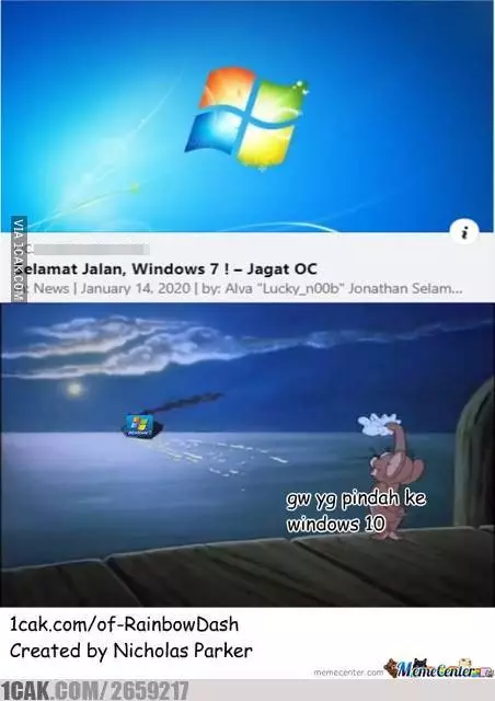 meme Windows 7 berbagai sumber